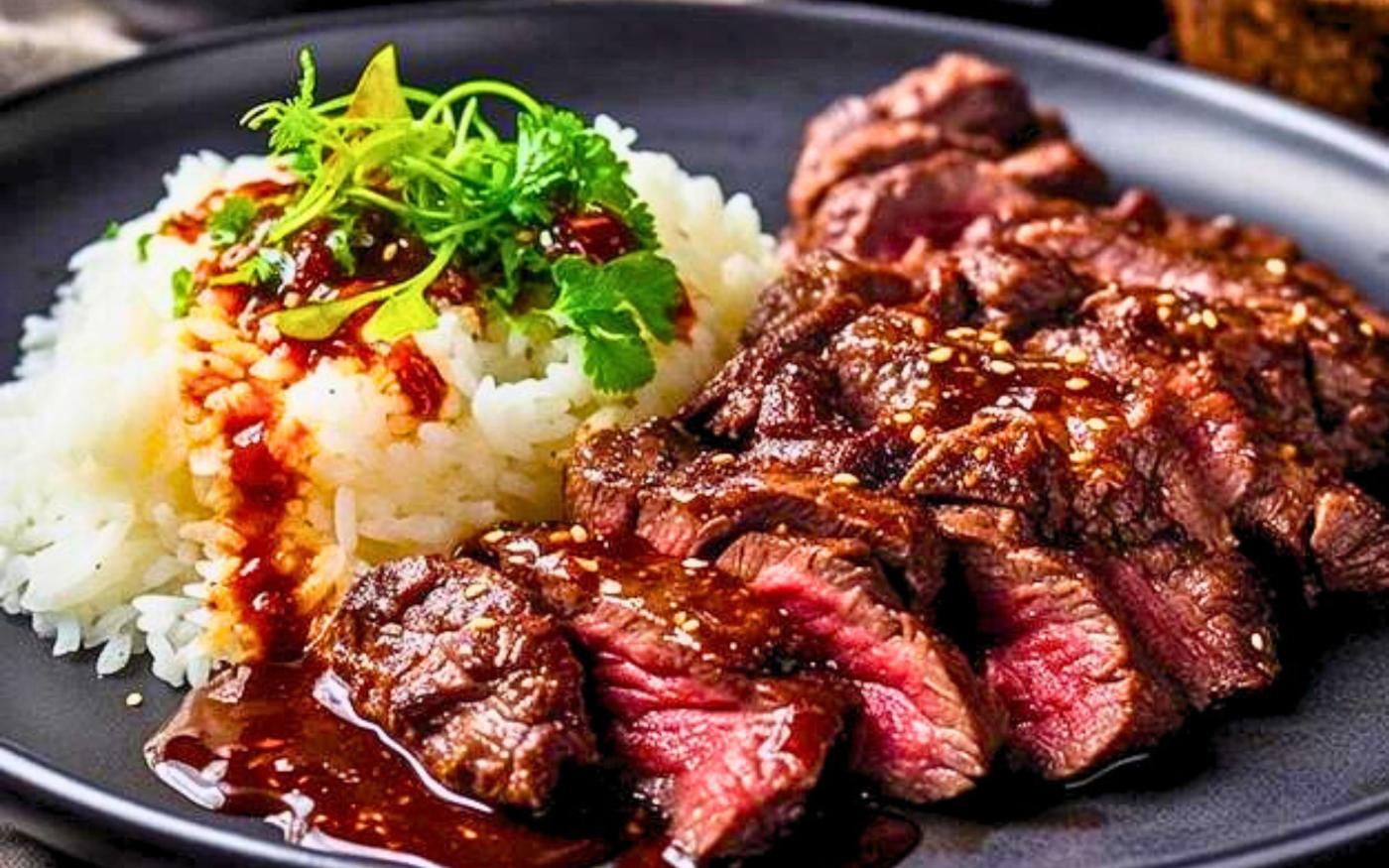 Entrecôte met rijst en provençaalse saus