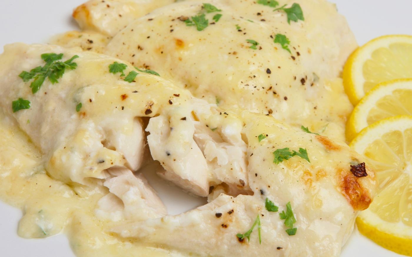 Gebakken Couvert bot in Parmezaanse kaas uit de oven
