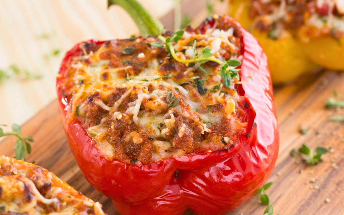 Gevulde paprika met Couvert kippengehakt 