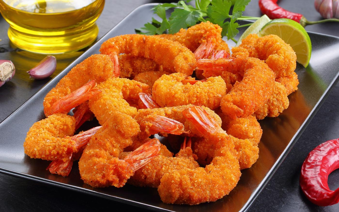 heerlijke gefrituurde garnalen in de Airfryer