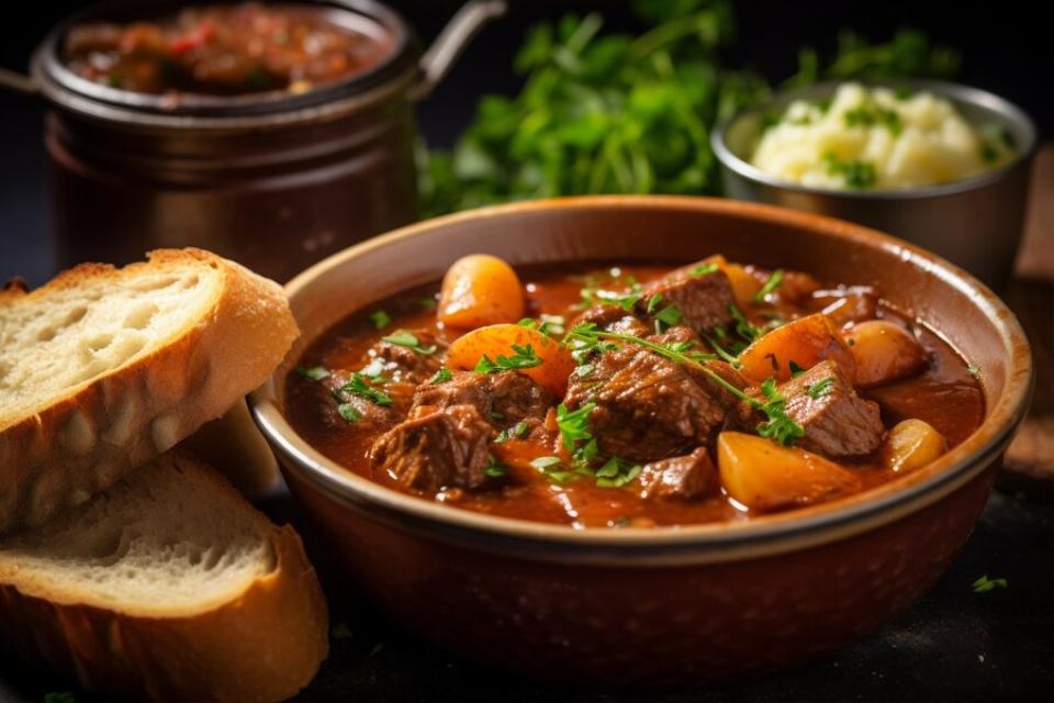 Couvert lamsstoofpotje met bruin bier en speculaas