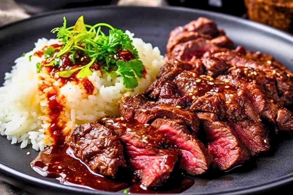 Entrecôte met rijst en provençaalse saus